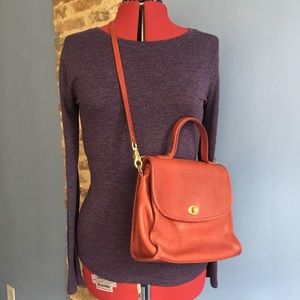 Vintage Red Coach Shoulder Bag
